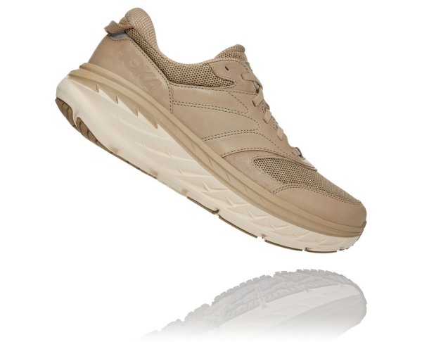 Hoka One One Bondi L Mens UK - Brown Road Running Shoes - QAZDS6324